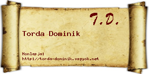 Torda Dominik névjegykártya